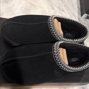 UGG Men's Tasman Slipper Black Suede Shearling Clogs Size 10